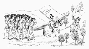 SPANISH CONQUEST, 1519. Hernando Cortes (center), his conquistador Bernal Diaz SPANISH CONQUEST, 1519. Hernando Cortes (center), his conquistador Bernal Diaz