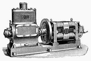 STEAM-DRIVEN DYNAMO. Built by Westinghouse, late 19th century STEAM-DRIVEN DYNAMO. Built by Westinghouse, late 19th century