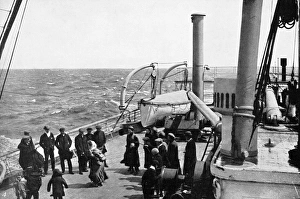 STEAMSHIP: 1914. Passengers on deck the The Empress of Ireland before she sank in the St STEAMSHIP: 1914. Passengers on deck the The Empress of Ireland before she sank in the St