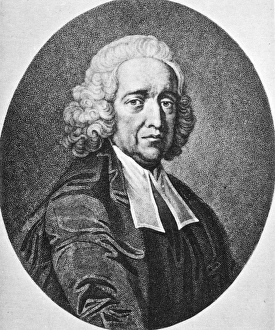 STEPHEN HALES (1677-1761). English physiologist. Aquatint, 18th century STEPHEN HALES (1677-1761). English physiologist. Aquatint, 18th century