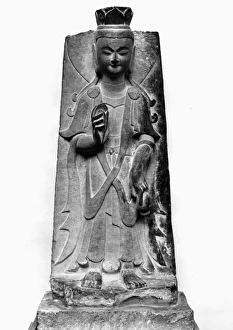 Stone relief sculpture of the bodhisattva Guanyin. Northern Wei, 386-534 A.D Stone relief sculpture of the bodhisattva Guanyin. Northern Wei, 386-534 A.D