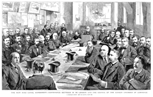 SUEZ CANAL: CONFERENCE. Ferdinand de Lesseps, President of the Suez Canal Company SUEZ CANAL: CONFERENCE. Ferdinand de Lesseps, President of the Suez Canal Company