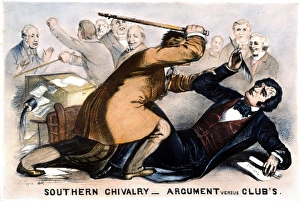 SUMNER AND BROOKS, 1856. Congressman Preston S SUMNER AND BROOKS, 1856. Congressman Preston S
