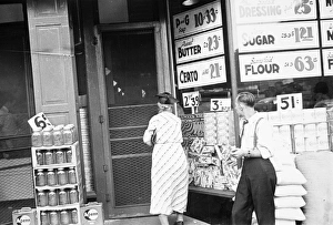 SUPERMARKET, 1938. Shoppers at a grocery store in Newark, Ohio. Photograph, 1938 SUPERMARKET, 1938. Shoppers at a grocery store in Newark, Ohio. Photograph, 1938