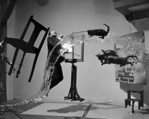 Prints of SALVADOR DALI (1904-1989). Spanish painter. Photographed with objects, including cats and water caught in surreal motion. Photographed by Philippe Halsman, c1948 H Prints: Salvador Dali Print, c1948