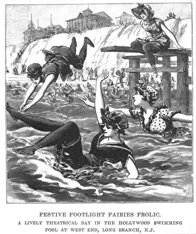 SWIMSUITS, 1892. Wood engraving from the Police Gazette, 1892 SWIMSUITS, 1892. Wood engraving from the Police Gazette, 1892
