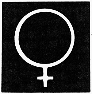 SYMBOL OF VENUS. Astronomical symbol for the planet Venus, the mirror of the Roman SYMBOL OF VENUS. Astronomical symbol for the planet Venus, the mirror of the Roman