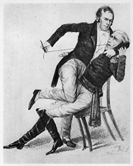 Symptoms of a Locked Jaw/ Plain Sewing Done. American cartoon comment, c1834 Symptoms of a Locked Jaw/ Plain Sewing Done. American cartoon comment, c1834