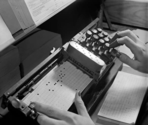 Framed Print : Print of a Tabulating Machine, c1940