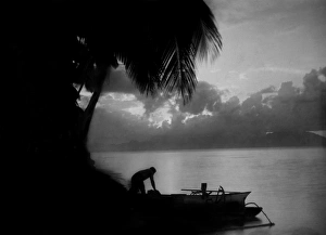 TAHITI, c1910. A sunset in Tahiti, French Polynesia. Photograph by Lucien Gauthier TAHITI, c1910. A sunset in Tahiti, French Polynesia. Photograph by Lucien Gauthier