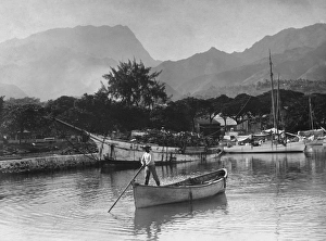 TAHITI: PAPEETE, c1920. Boats in the harbor in Papeete, Tahiti in French Polynesia TAHITI: PAPEETE, c1920. Boats in the harbor in Papeete, Tahiti in French Polynesia