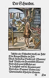 TAILOR, 1568. Woodcut, 1568, by Jost Amman TAILOR, 1568. Woodcut, 1568, by Jost Amman