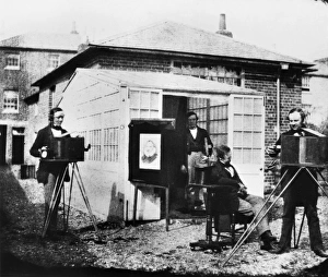 TALBOTYPE, 1845. A Talbotype photograph taken in 1845 showing Fox Talbot's printing TALBOTYPE, 1845. A Talbotype photograph taken in 1845 showing Fox Talbot's printing