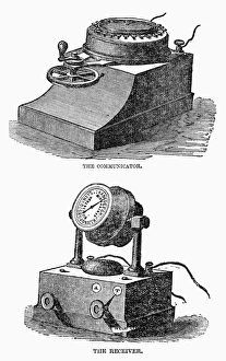 TELEGRAPH, 1860. Communicator and receiver of the military telegraph machine developed TELEGRAPH, 1860. Communicator and receiver of the military telegraph machine developed