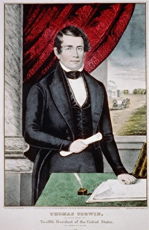 THOMAS CORWIN (1794-1865). American politician. Lithograph by Nathaniel Currier, c1847 THOMAS CORWIN (1794-1865). American politician. Lithograph by Nathaniel Currier, c1847