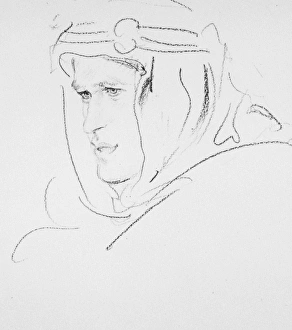 THOMAS EDWARD LAWRENCE (1888-1935). British archaeologist, soldier and writer. Drawing by Augustus John THOMAS EDWARD LAWRENCE (1888-1935). British archaeologist, soldier and writer. Drawing by Augustus John