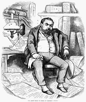 THOMAS NAST (1840-1902). American cartonist. Our Artist Trying to Think of Something Funny THOMAS NAST (1840-1902). American cartonist. Our Artist Trying to Think of Something Funny