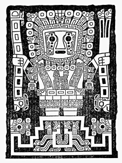 TIAHUANACO: RAIN. Drawing of the rain image, autumn equinox TIAHUANACO: RAIN. Drawing of the rain image, autumn equinox