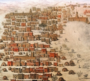 TIMBUKTU, 1830. Rene Caillies drawing of Timbuktu, Mali, 1830 TIMBUKTU, 1830. Rene Caillies drawing of Timbuktu, Mali, 1830