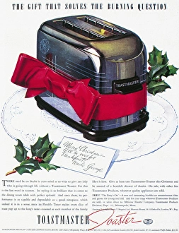 TOASTER AD, 1937. American advertisement, 1937, for the Toastmaster automatic pop-up TOASTER AD, 1937. American advertisement, 1937, for the Toastmaster automatic pop-up