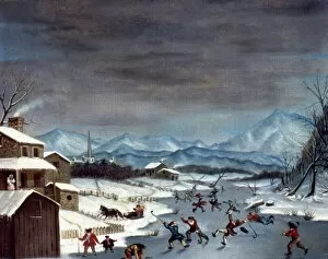 Images Dated 1st April 2010: TOOLE: SKATING, 1835. J. Toole: Skating Scene. Oil, c1835