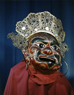 A traditional Tibetan mask, made of papier-mache A traditional Tibetan mask, made of papier-mache