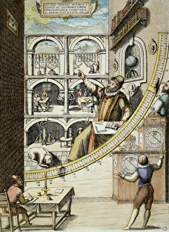TYCHO BRAHE (1546-1601). Danish astronomer, surrounded by his instruments TYCHO BRAHE (1546-1601). Danish astronomer, surrounded by his instruments