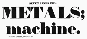 TYPOGRAPHY, 1825. Seven lines pica, a typeface from the catalog of Baker & Greele TYPOGRAPHY, 1825. Seven lines pica, a typeface from the catalog of Baker & Greele