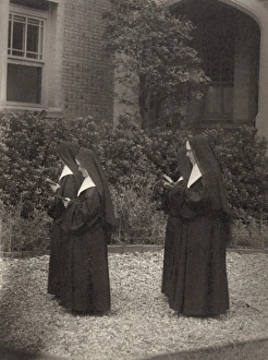 ULMANN: NUNS, c1930. A group of four nuns in procession. Platinum print, Doris Ulmann ULMANN: NUNS, c1930. A group of four nuns in procession. Platinum print, Doris Ulmann