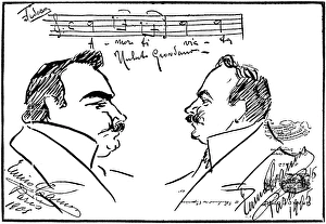 UMBERTO GIORDANO (1867-1948). Italian composer. Giordano, right, Enrico Caruso UMBERTO GIORDANO (1867-1948). Italian composer. Giordano, right, Enrico Caruso