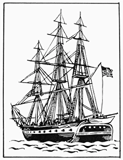 USS CONSTITUTION, 1812. The USS Constitution, a battleship during the war of 1812 USS CONSTITUTION, 1812. The USS Constitution, a battleship during the war of 1812