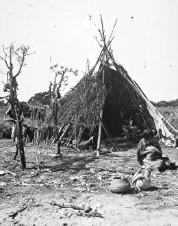 UTE DWELLING, c1873. The home of Tavaputs, head chief of the Utes, in the Uintah Valley UTE DWELLING, c1873. The home of Tavaputs, head chief of the Utes, in the Uintah Valley