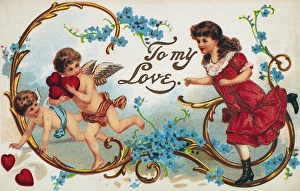 VALENTINE'S DAY CARD. Printed in Germany, c1910 VALENTINE'S DAY CARD. Printed in Germany, c1910