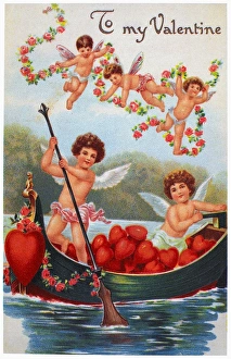VALENTINE'S DAY CARD. Printed in Germany, c1913 VALENTINE'S DAY CARD. Printed in Germany, c1913