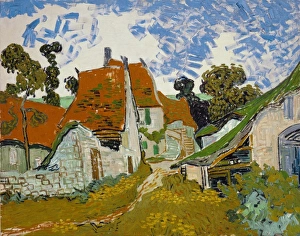 VAN GOGH: STREET IN AUVERS. Street in Auvers-sur-Oise. Oil on canvas, Vincent van Gogh VAN GOGH: STREET IN AUVERS. Street in Auvers-sur-Oise. Oil on canvas, Vincent van Gogh