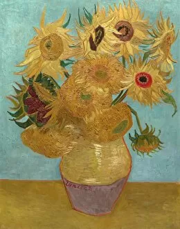 Yellow Collection: VAN GOGH: SUNFLOWERS, 1889. Vase With Twelve Sunflowers. Oil on canvas, Vincent van Gogh