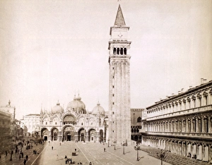 VENICE: ST. MARK'S SQUARE. View of St. Marks Square in Venice Italy, with St. Marks Basilica VENICE: ST. MARK'S SQUARE. View of St. Marks Square in Venice Italy, with St. Marks Basilica
