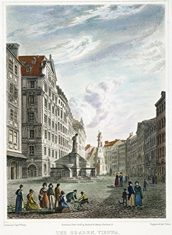 VIENNA, 1822. The Graben, Vienna, Austria. Steel engraving, English, 1822 VIENNA, 1822. The Graben, Vienna, Austria. Steel engraving, English, 1822