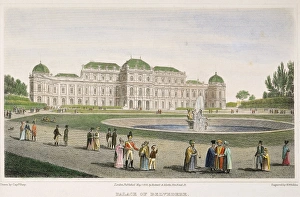 VIENNA: BELVEDERE, 1822. The Palace of Belvedere in Vienna, Austria: engraving, 1822 VIENNA: BELVEDERE, 1822. The Palace of Belvedere in Vienna, Austria: engraving, 1822