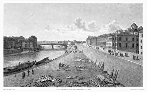 VIENNA: DANUBE, 1821. Walls of Vienna along the Danube, and the Schlag-Brucke VIENNA: DANUBE, 1821. Walls of Vienna along the Danube, and the Schlag-Brucke