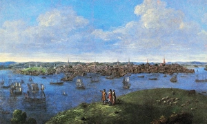 VIEW OF BOSTON, 1738. Oil on canvas, 1738, by John Smibert VIEW OF BOSTON, 1738. Oil on canvas, 1738, by John Smibert
