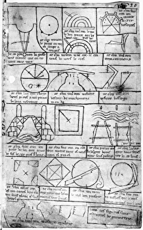 VILLARD DE HONNECOURT (fl. c1225-1250). French architect. Page from Villards sketchbook VILLARD DE HONNECOURT (fl. c1225-1250). French architect. Page from Villards sketchbook