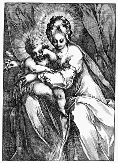 VIRGIN & CHILD. Etching by Jacques Bellange VIRGIN & CHILD. Etching by Jacques Bellange