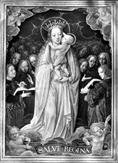 VIRGIN & CHILD. Miniature from the Sforza Book of Hours, Flemish, c1520 VIRGIN & CHILD. Miniature from the Sforza Book of Hours, Flemish, c1520
