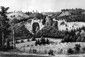 VIRGINIA: NATURAL BRIDGE. Natural bridge in Virginia. Lithograph, American, 1858 VIRGINIA: NATURAL BRIDGE. Natural bridge in Virginia. Lithograph, American, 1858