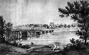 VIRGINIA: RICHMOND, 1819. View of the city of Richmond, Virginia. Watercolor, 1819 VIRGINIA: RICHMOND, 1819. View of the city of Richmond, Virginia. Watercolor, 1819