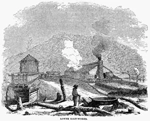 South East Gallery: VIRGINIA: SALT MINE, 1857. Salt mine at Saltville, Virginia. Wood engraving, American, 1857