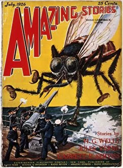 Magazine Gallery: WAR OF THE WORLDS, 1927. American science fiction magazine cover, 1927