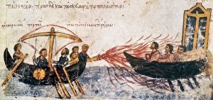 Warship Gallery: WARFARE: GREEK FIRE. Use of Greek Fire