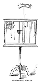 WEATHER VANE, 1869. A self-registering wind vane, used at the meteorological observatory WEATHER VANE, 1869. A self-registering wind vane, used at the meteorological observatory